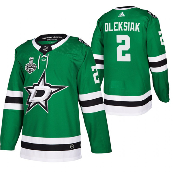 Men's Dallas Stars #2 Jamie Oleksiak 2020 Stanley Cup Final Bound Green Stitched Jersey